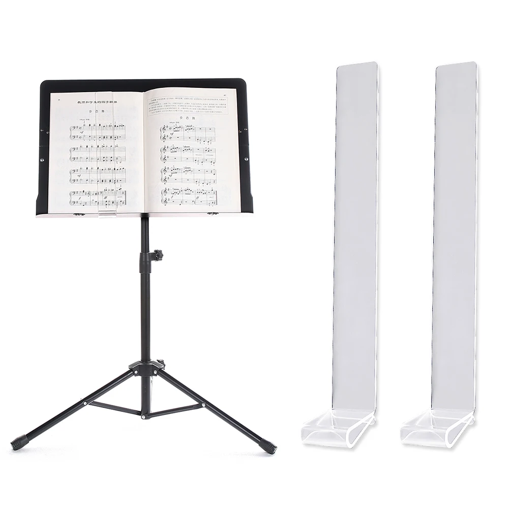 

2pcs Acrylic Music Score Book Sheet Clip Holder for Guitar Piano Violin Cello Flute Musical Instrument Musician Fixed Clamps