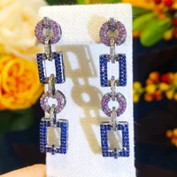 kellybola fashion luxury classic geometric zircon splicing earrings womens high quality exquisite wedding party daily jewelry