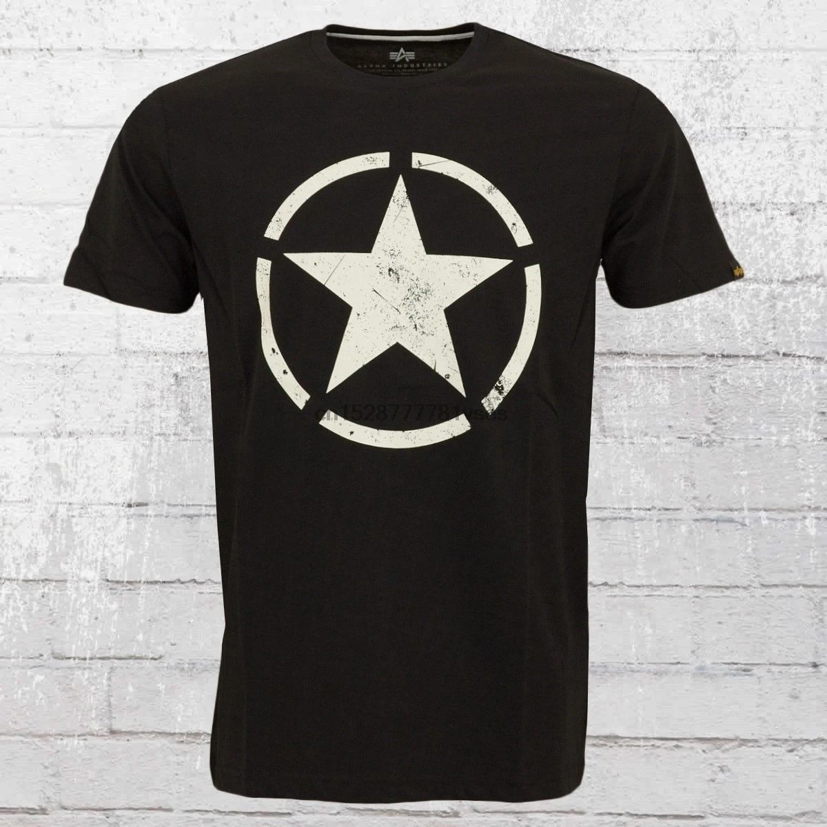 Alpha Industries футболка звезда Herren schwarz манера Мужская Черная Горячая новинка 2019