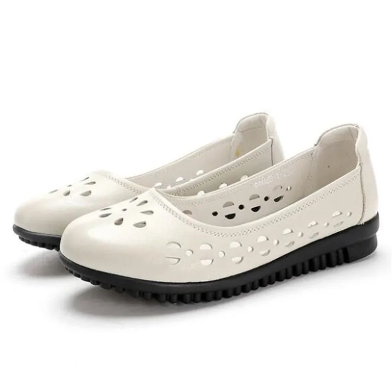 

Женские Дышащие туфли из натуральной кожи, с круглым носком, легкие повседневные туфли на плоской подошве, весна-лето 2020