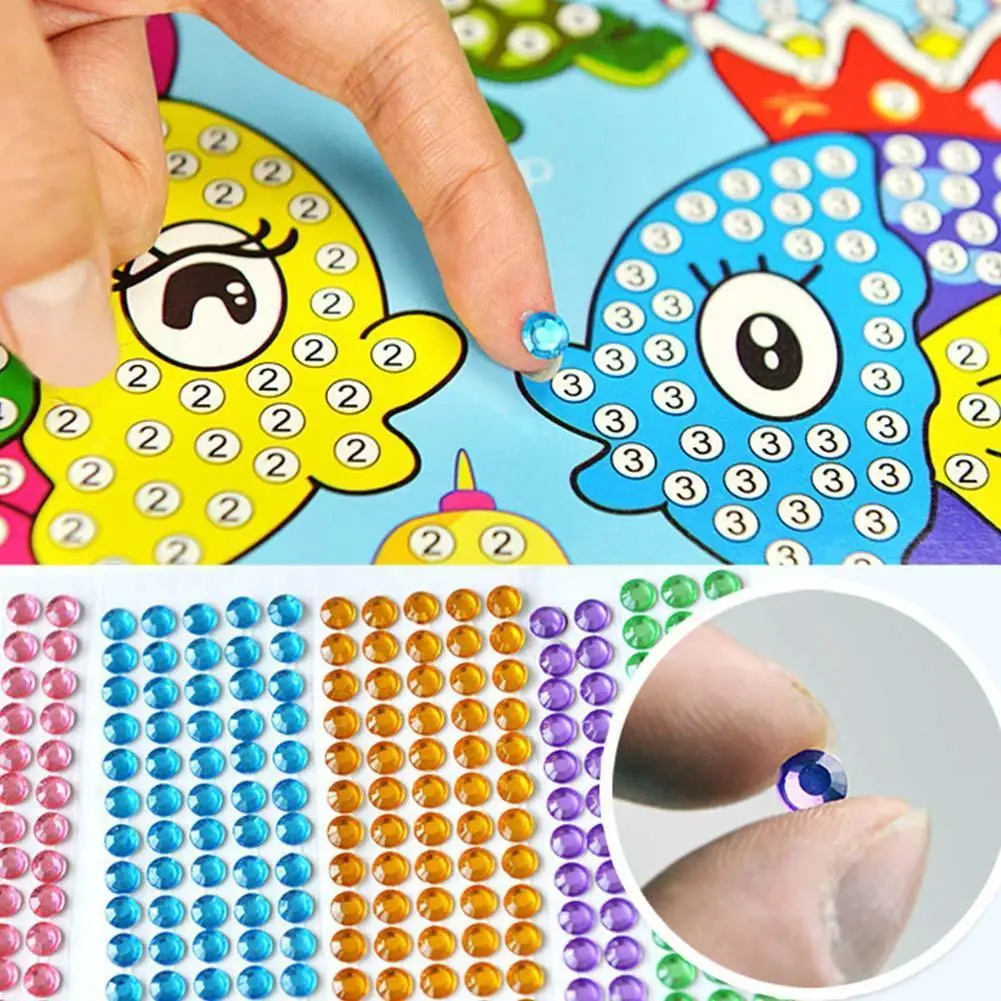 

1pcs Creative Children Diamond Stickers Handmade DIY Paste Children Color Toy Diamond Sticker Random Kindergarten Education X3L2