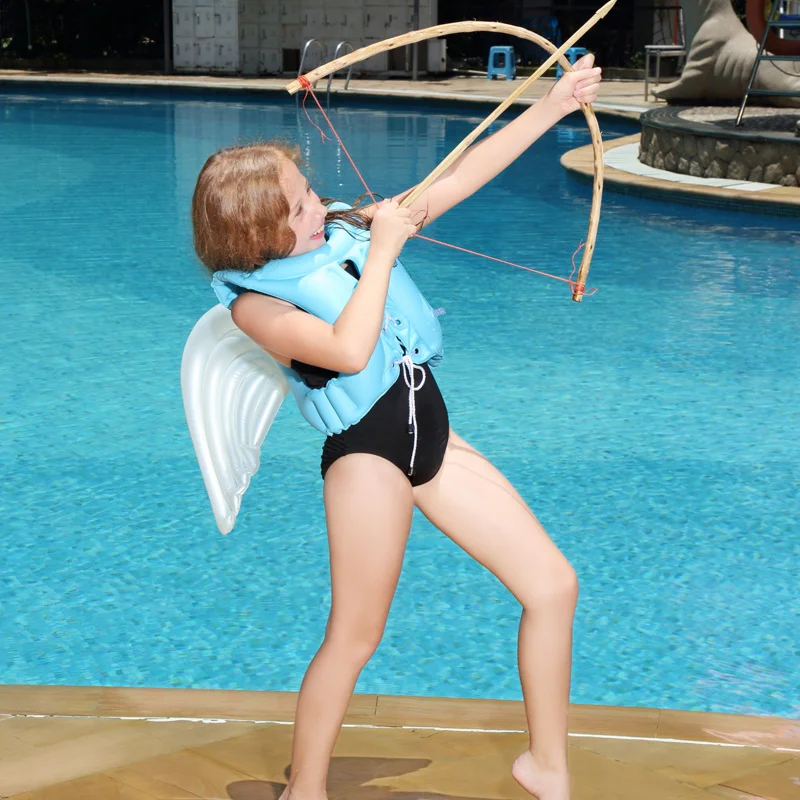 1 шт. газ купальный костюм из ПВХ с рисунком и нашивкой в виде ангельских крыльев