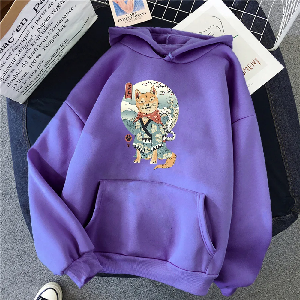 

Trendy Japanese Retro Print Hoodie Fleece Sweatshirt Loose Casual Round Neck Pullover Hip Hop Streetwear Couple Wear 2021