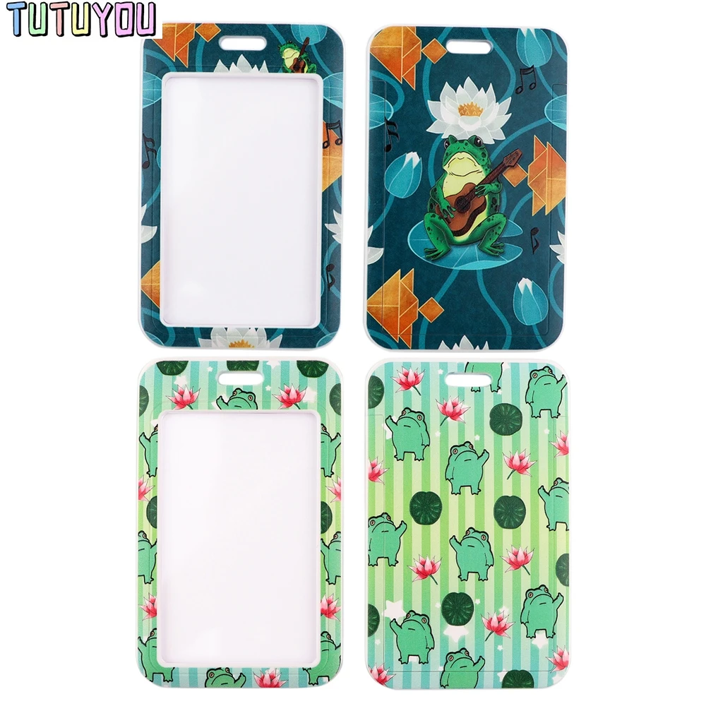 

1 шт. PC2947 Милая лягушка зеленый шнурок для карт ID держатель Автомобильный брелок для ключей ID карты Пасс тренажерный зал мобильный телефон з...