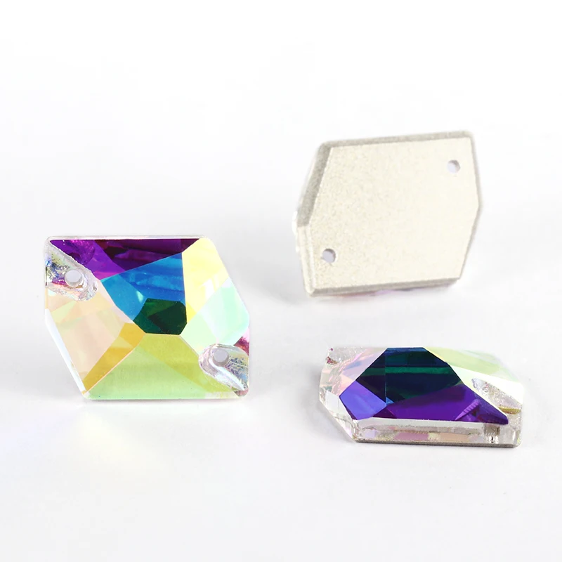 Стразы Astrobox с кристаллами AB для пришивания Космическая форма 13*17 мм россыпью