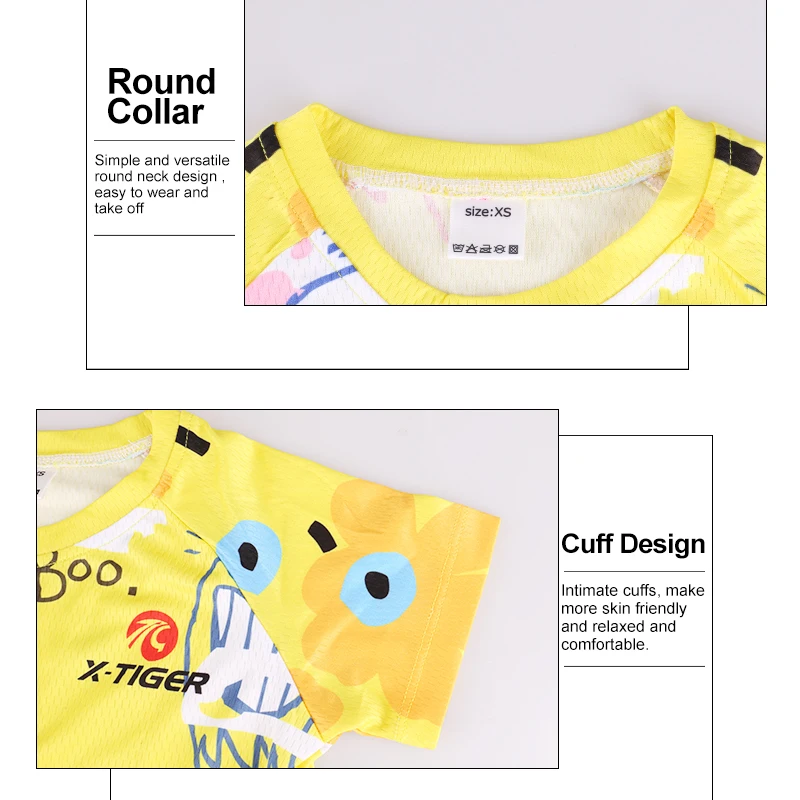 Футболка для мальчиков X Tiger быстросохнущая Детская футболка с коротким рукавом и