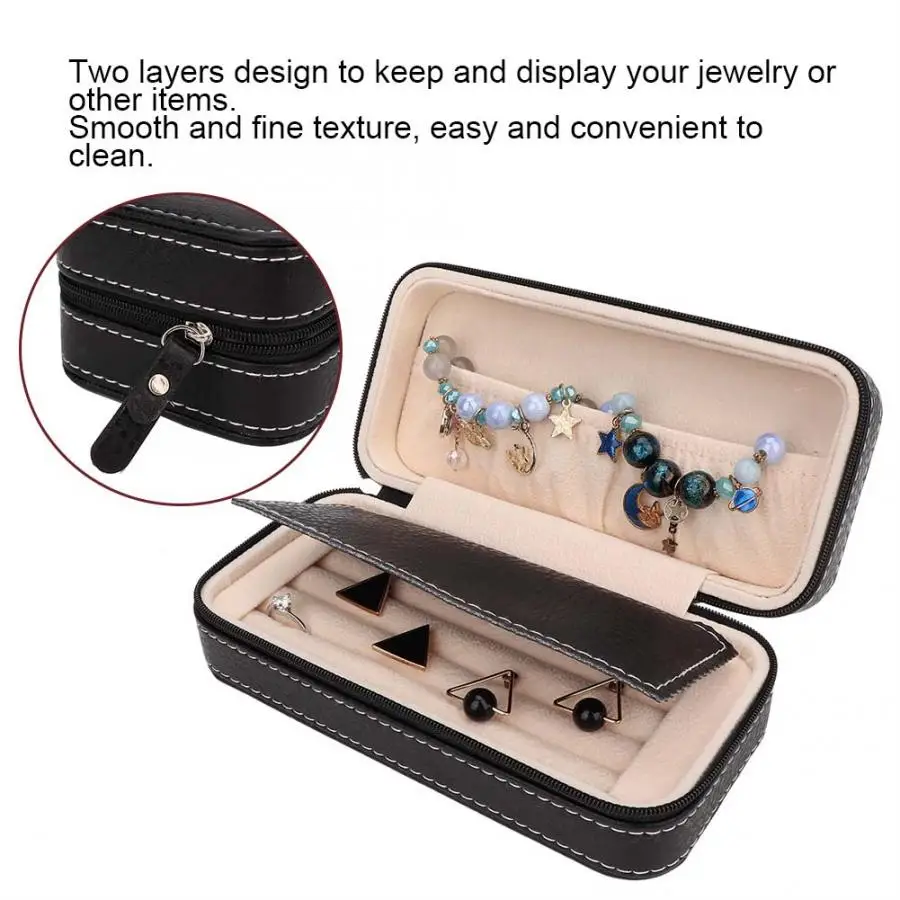 Из искусственной кожи Мини Портативный серьги гвоздики коробка для хранения