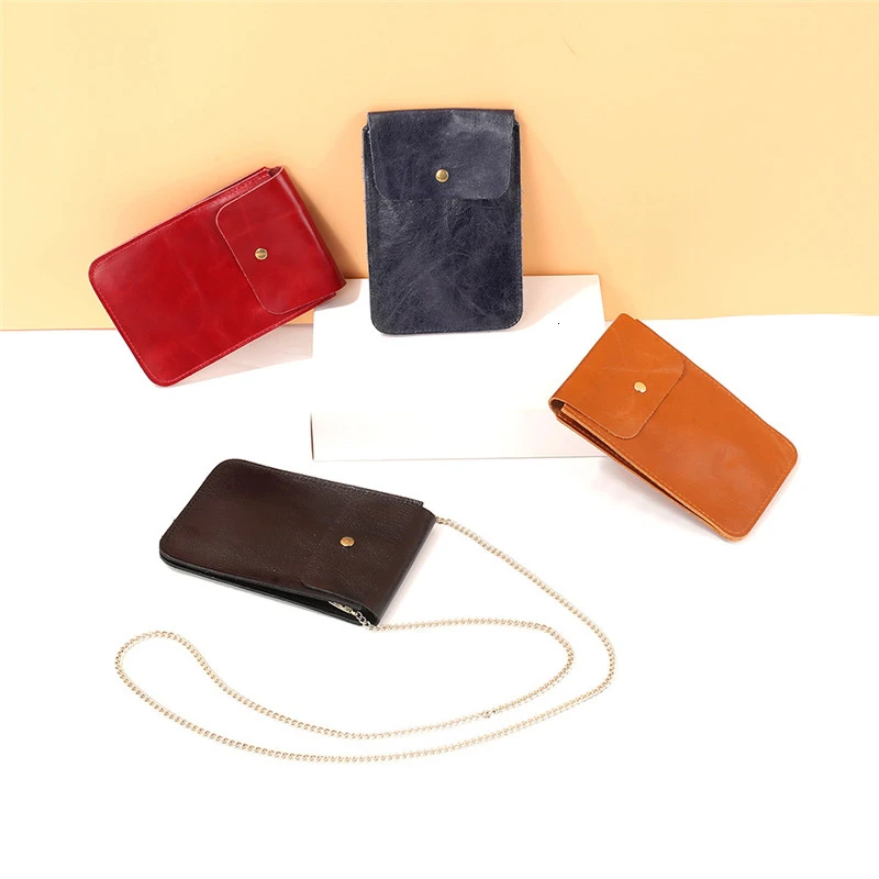 

Cow Leather Ladies Crossbody Purse Female Messenger Bags Multi-Function Small Shoulder Bag For Women With Card Cell Phone Pocket