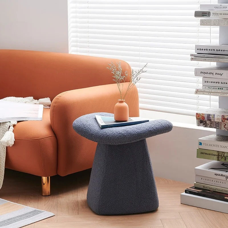 

Nordic Living Room Stool Home Furniture Luxury Low Stool Modern Minimalist Creative Makeup Ottoman Wool Velvet Sitting Stools