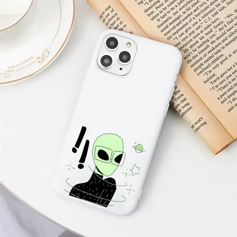 

Cartoon alien space Phone Case Candy Color for iPhone 11 12 mini pro XS MAX 8 7 6 6S Plus X SE 2020 XR
