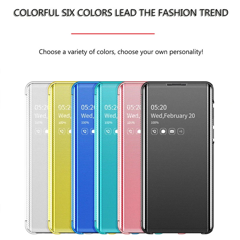 Оригинальный умный флип чехол для samsung Galaxy A20 A30 A50 A70 A8S A7 2018 A9 2019 S7 край S8 S9 S10 Plus Note 8 9