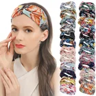 Европейская и американская повязка на голову с перехлёстом, темпераментная повязка на голову с принтом, Женская повязка на голову с широкими полями в стиле ретро, повязка на голову