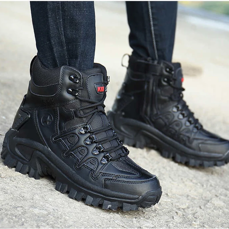 

Cowboy Anti-Slip Army Boots Thick Bottomed Sneakers Male Mem Running Shoes Husband Thick Tennis Runner Without Laces Racing Net