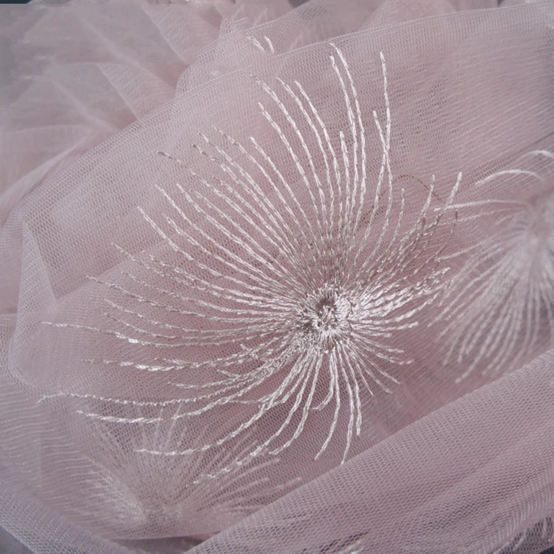Тюль с цветочной вышивкой марля сетка ткань для свадебной вечеринки юбка сцены