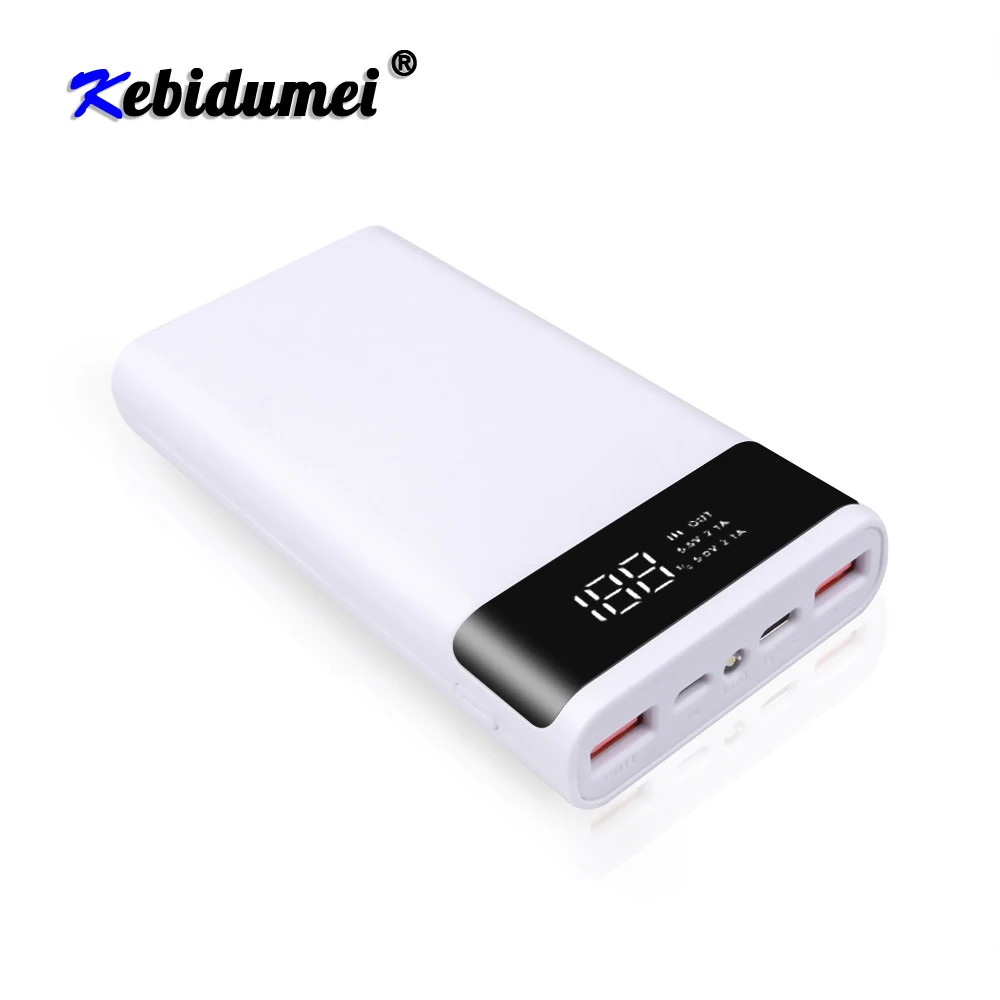 Kebidu 5V Dual USB Fast Charging Portable 6x18650 Power Bank Battery Box Shell Case DIY Type-C Micro Phone Charger |