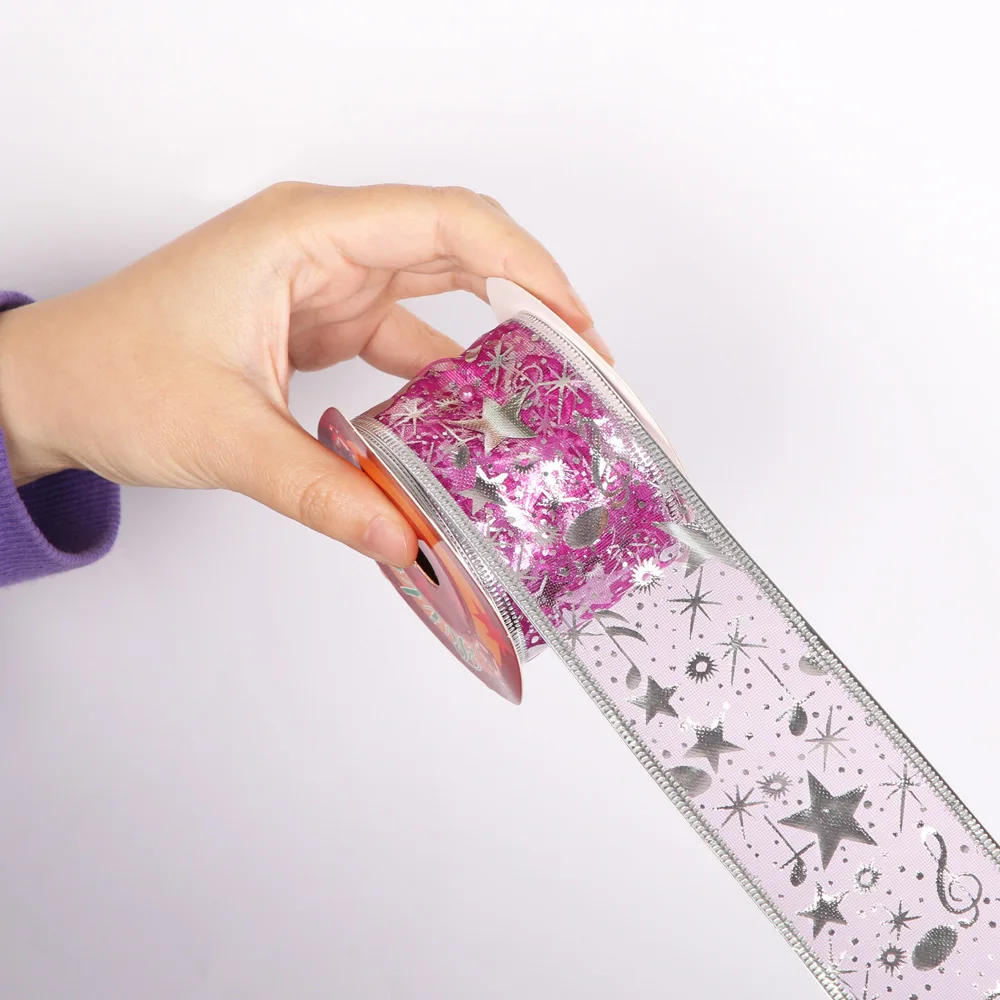 10 ярдов бронзовая Рождественская лента звездная подарочная упаковка с принтом