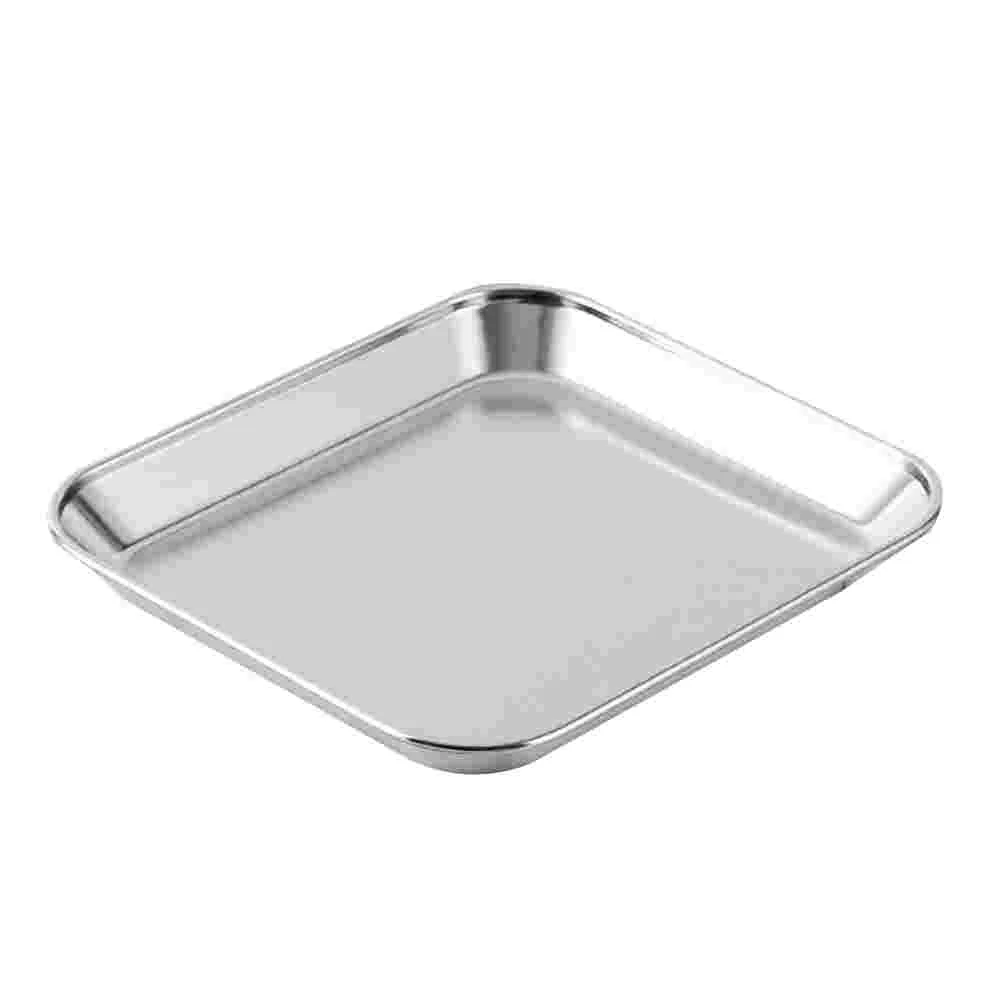 

1pc Stainless Steel Dinner Plate Food Serving Plate Durable Fruit plate