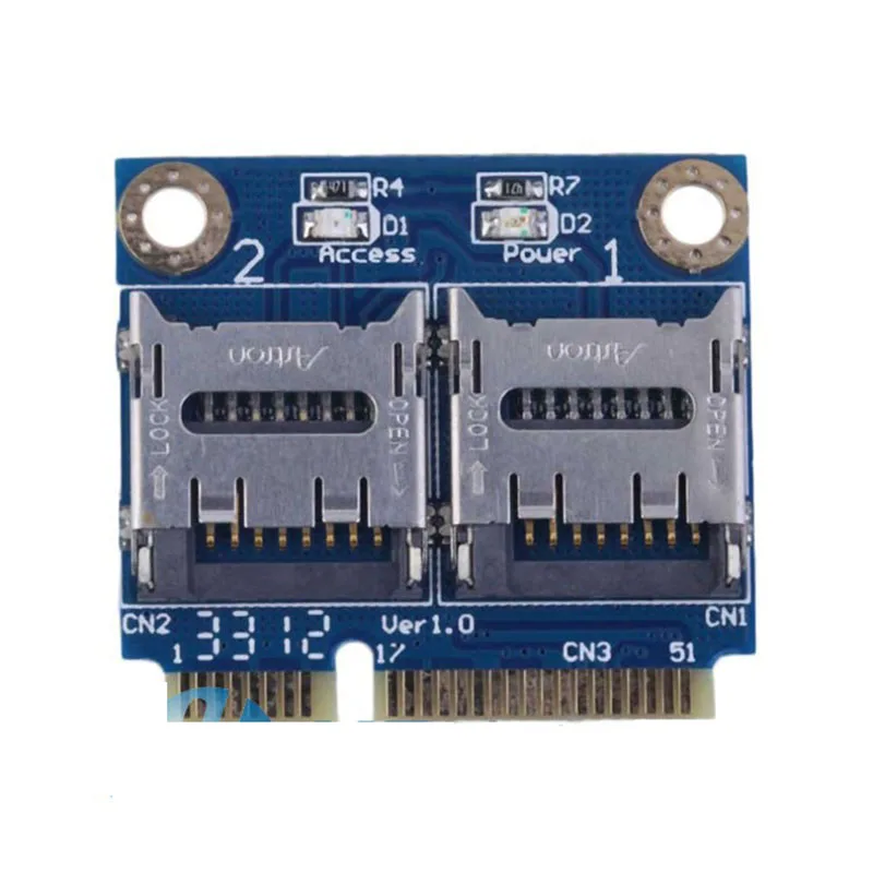 2 порта SSD HDD для ноутбука двойной Micro SD SDHC SDXC к Мини PCI express кард-ридер mpcie в 2 мини-SDCARD адаптер