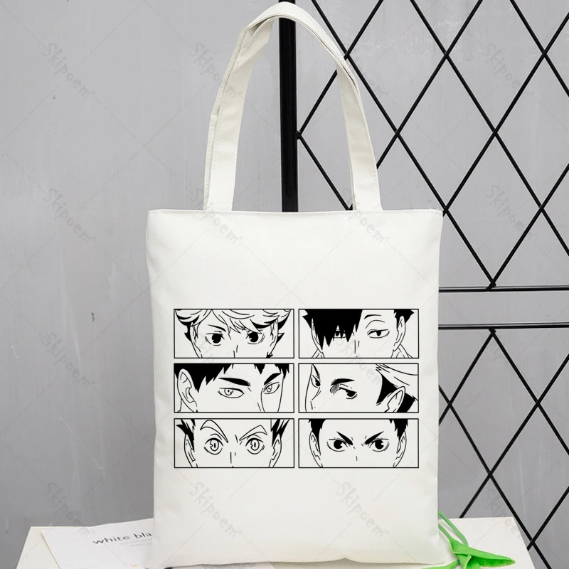 

Холщовая Сумка-тоут для покупок, сумки Haikyuu, вместительные сумки-мессенджеры, хорошо продаются, школьная сумка в стиле Харадзюку