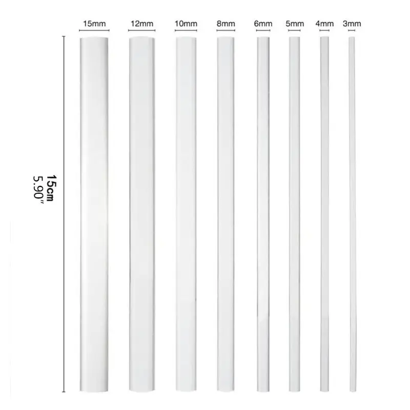 

8pcs Clear Round Acrylic Rod Round Twist Bar Dotting Rock Painting DIY Tools