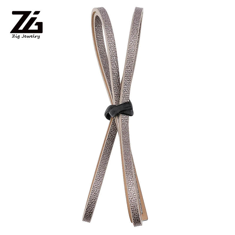 ZG 5MM Flat PU Leather Cord Rope Handmade Diy Jewelry Findings Accessories Fashion Making Materials for Bracelets | Украшения и