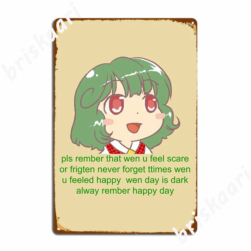 

Chibi Yuuka комфорт, металлический знак, декор для кинотеатра, гостиной, кухни, Настенный декор, жестяной плакат