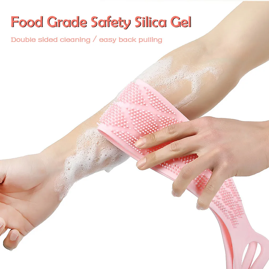 Креативная многоцветная силиконовая щетка для тела спины ванны душа мытья пояс