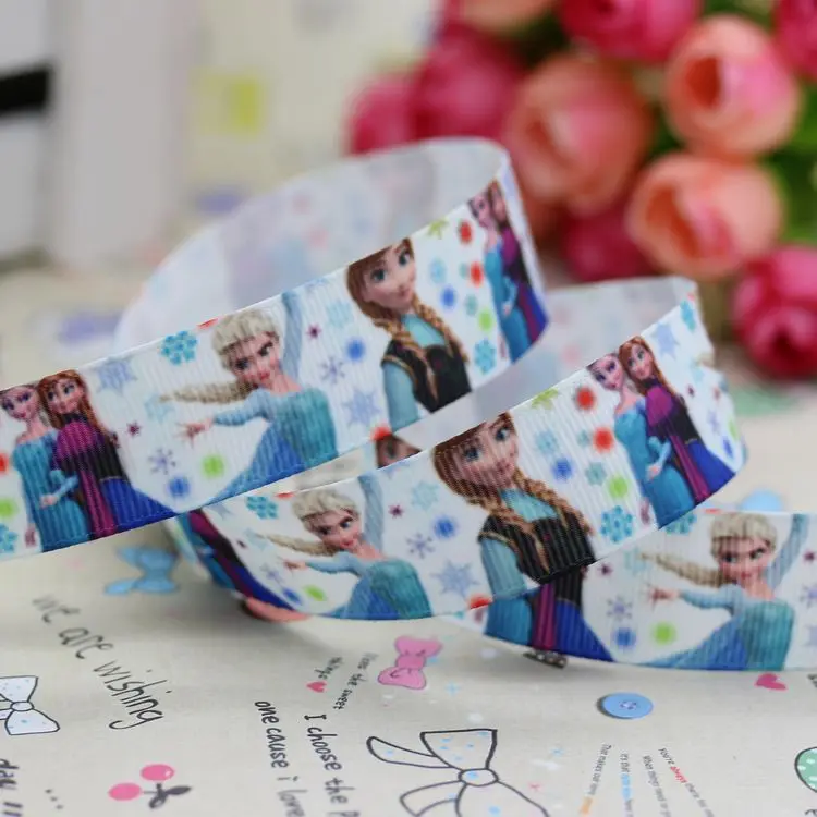 DHK 7/8 ''5 ярдов Анна Эльза печатная корсажная лента бант для волос diy вечерние украшения OEM 22 мм E714