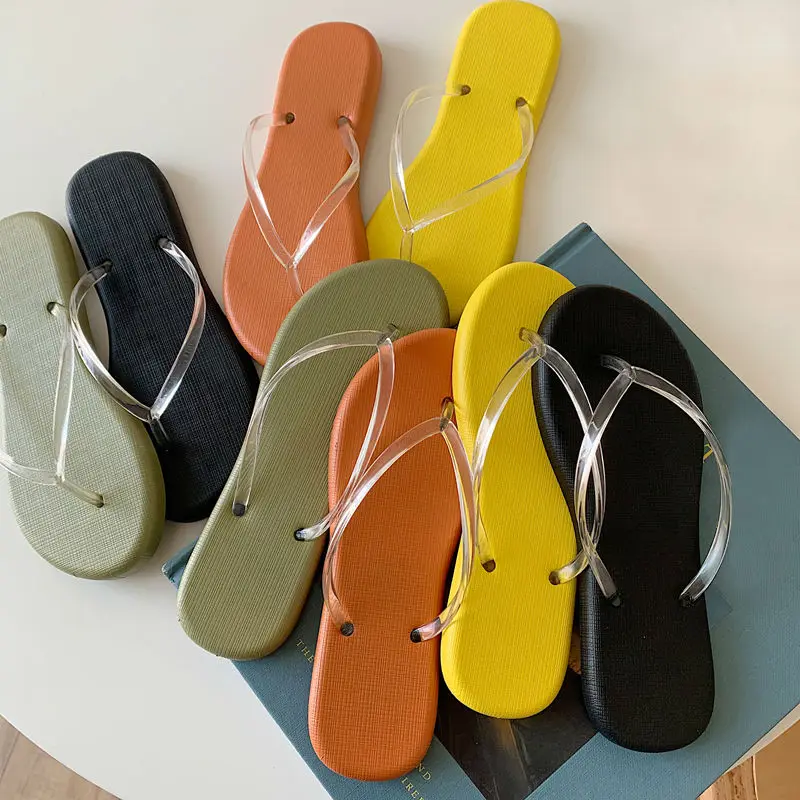 

Шлепанцы женские прозрачные для дома, сандалии для пляжа, шлепанцы для девушек, желтые