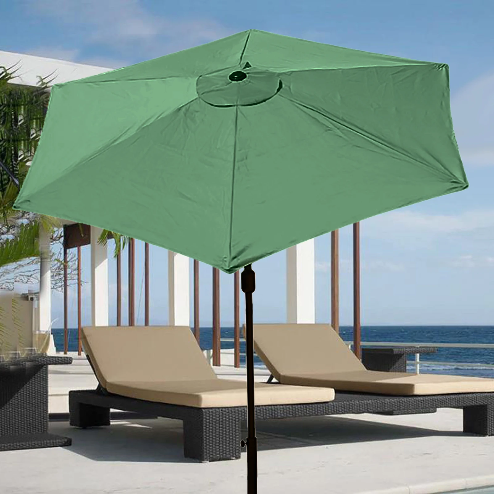 

Зонт навес для внутреннего дворика, тканевый солнцезащитный зонтик от солнца, зонтик от солнца для внутреннего дворика, 3 м, 6 костей, Садовые...