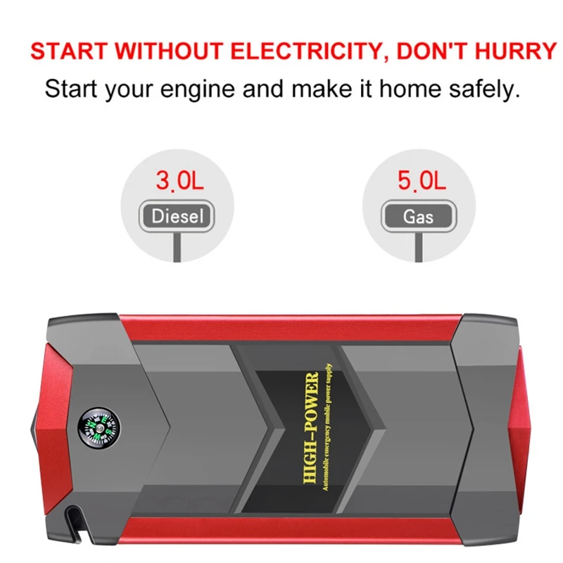 Мобильная мощность 20000 мАч автомобильный стартовый усилитель 4 Usb аварийный