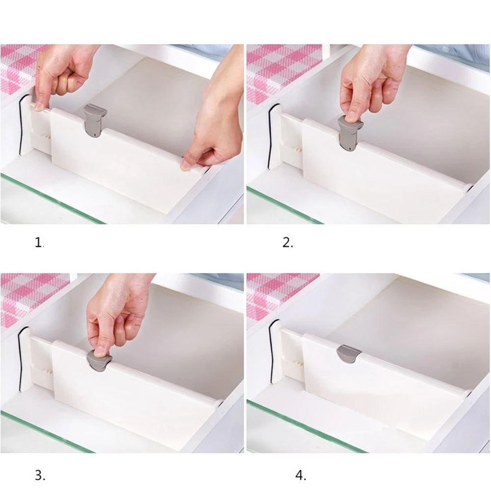 

Telescopic Drawer Divider Plastic Partition Board Household DIY Sorting Baffle Wardrobe Storage Telescopic Partition Board