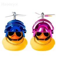 2 pack rubber duck toy car ornaments blue and pink propeller helmet sunglasses baby bath toys room decorations for child adult
