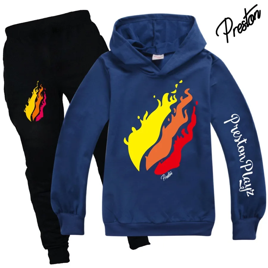 Новые детские толстовки prestonplayz для девочек-подростков футболка Preston Playzs + штаны