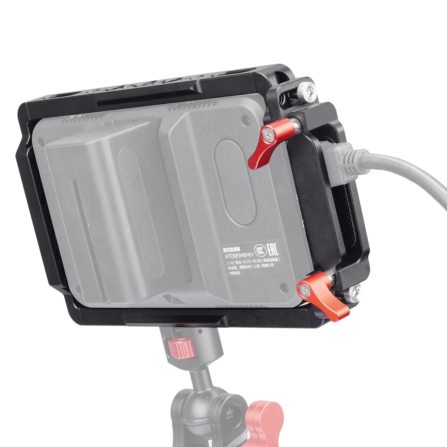 

Клетка Eachrig для монитора, для Atomos Ninja V Shinobi 4K 5 дюймов, записывающая клетка со встроенными направляющими NATO, зажим кабеля HDMI и солнцезащитный козырек