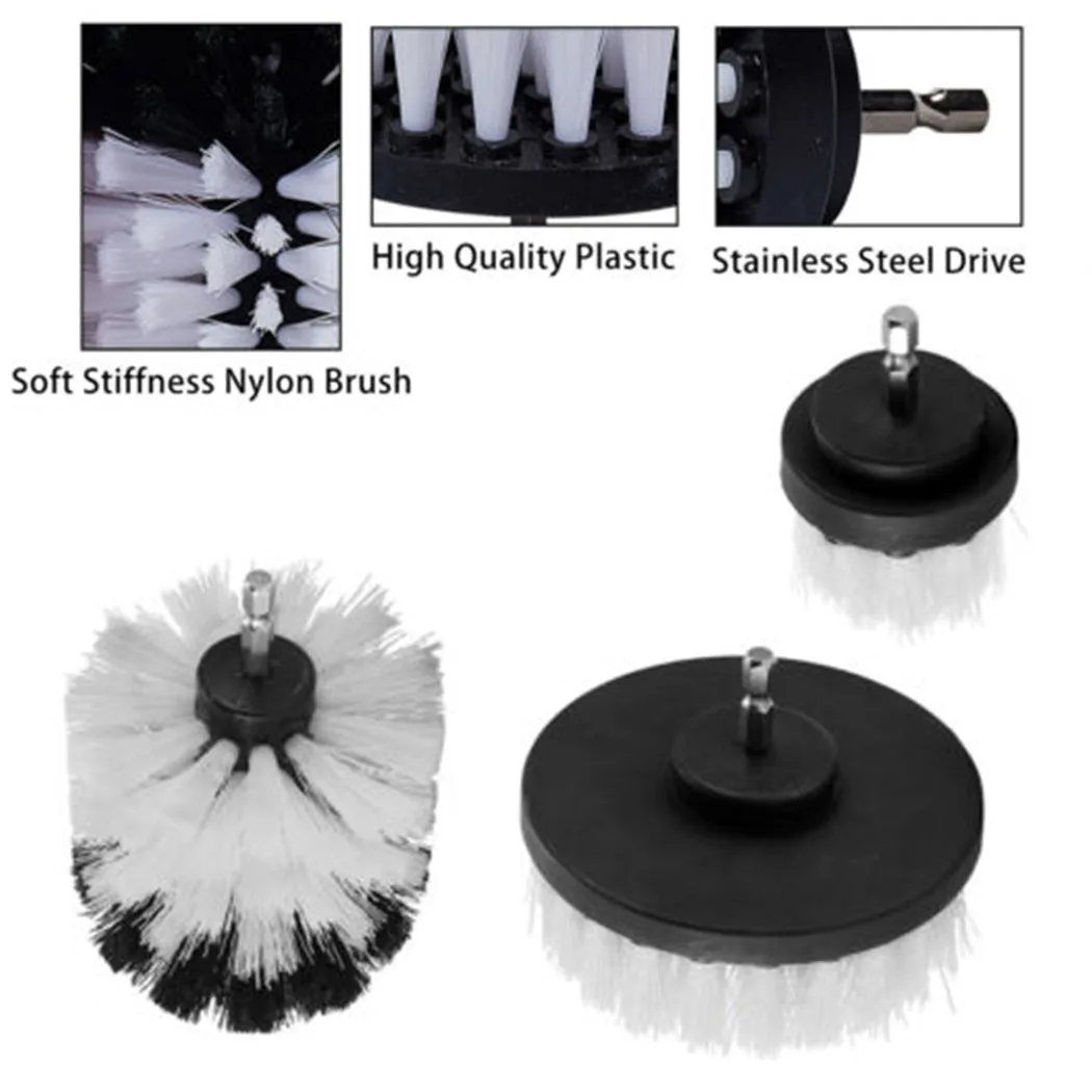

4Pcs/Set Drill Brush Car Cleaner Kit Soft Bristle Power Scrubber Attachment Household Cleaning Tools Accessories Electric Drill