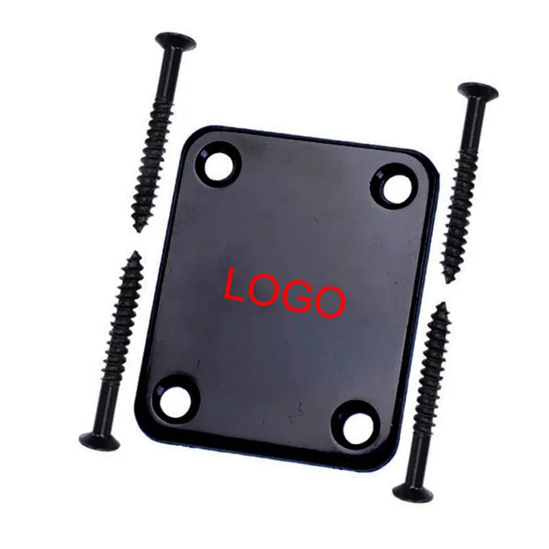 

3 Colors Electric Bass Guitar Neck Plate with Logo Guitar Neck Joint Connecting Strengthen Plate