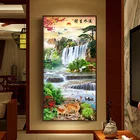 QIANZEHUI, алмазная 5D Вышивка своими руками, круглые алмазы, Зарабатывайте деньги, бегущая вода, полная Стразы 5D алмазная живопись, вышивка крестиком