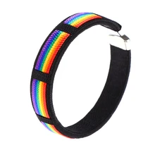 1PCS Charms Open Cuff Braclet Fashion Rainbow String Bangle & Bacelet For Men Women Jewelry