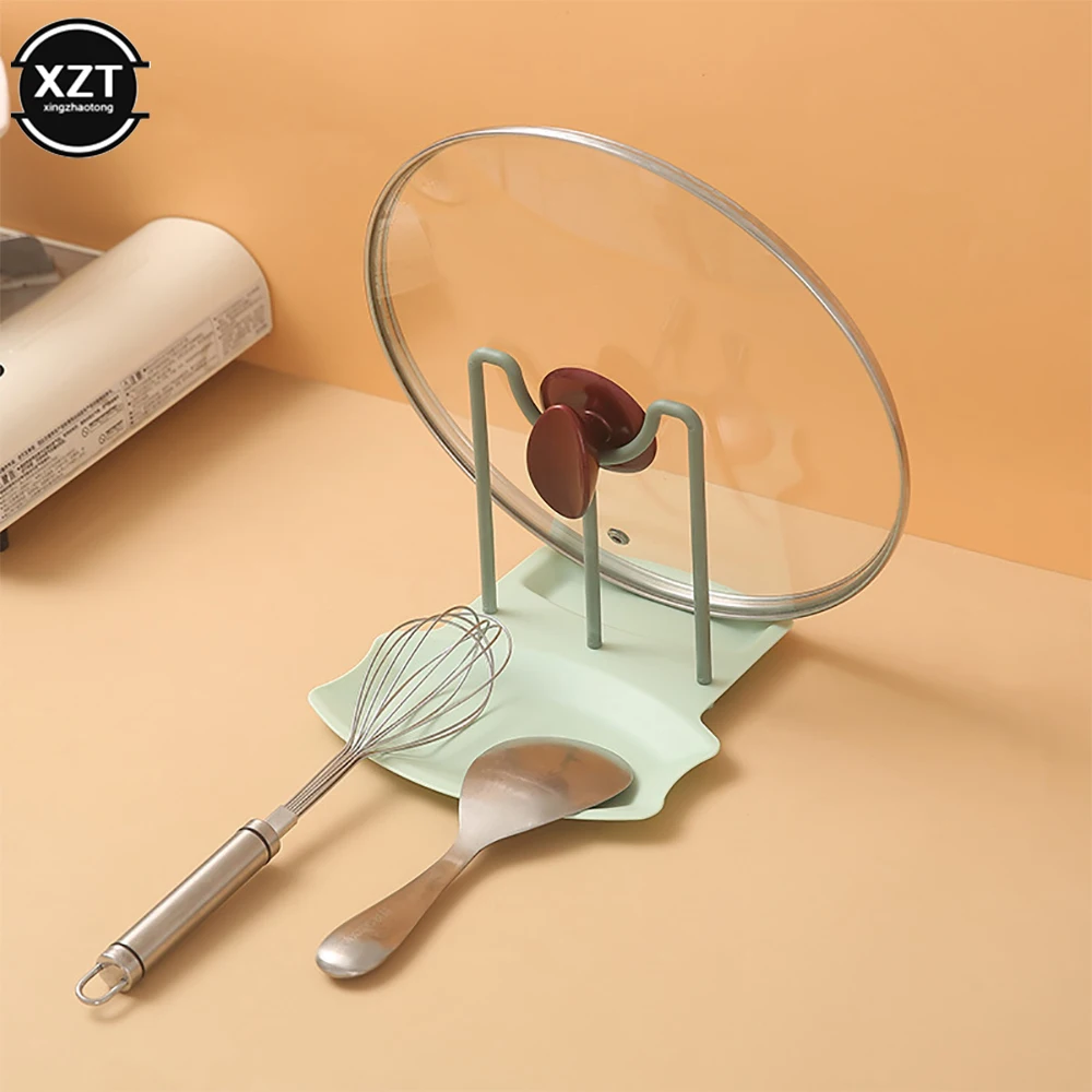 

Creative Pot Cover Lid Rack Stand Spoon Holder Space Saving Kitchen Organizer Plastic Spoon Rest