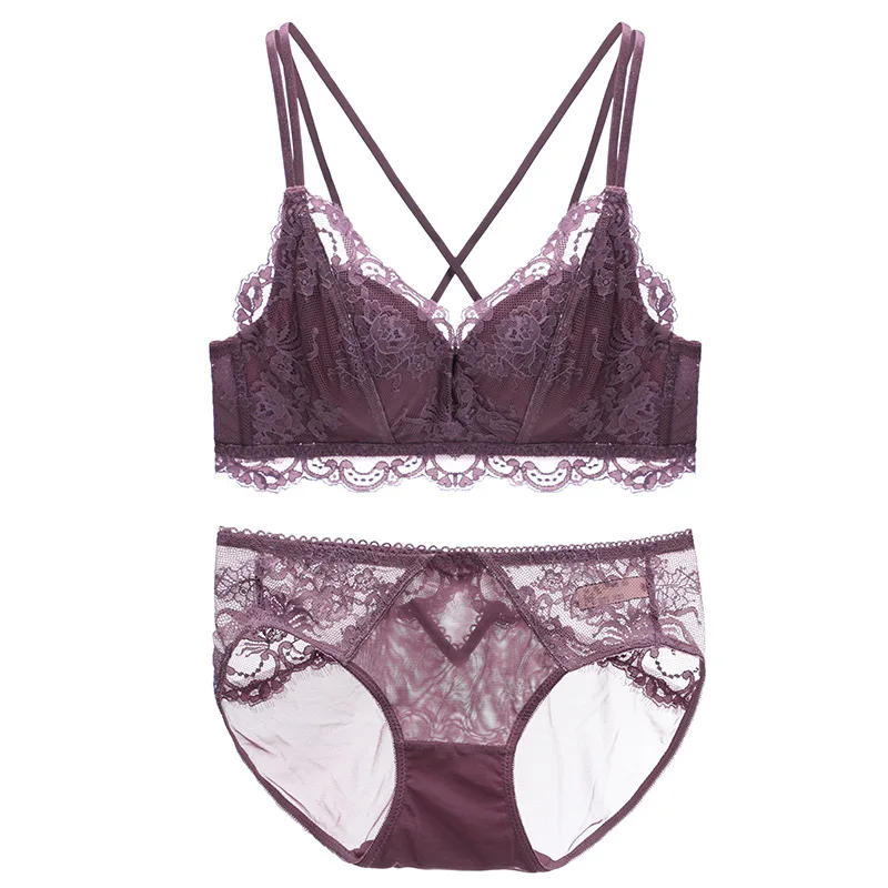 

Backstrom Women Thin Cup Sexy Lace Gather Lingerie Sets No Rings Hollow Ruffled Beauty Back Push Up Close Furu Bras