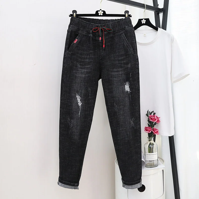 

5XL High Waist Jeans Women 2021 Plus Size Harem Pants Casual Vintage Boyfriend Jeans For Women Loose Streetwear Mom Jeans Mujer