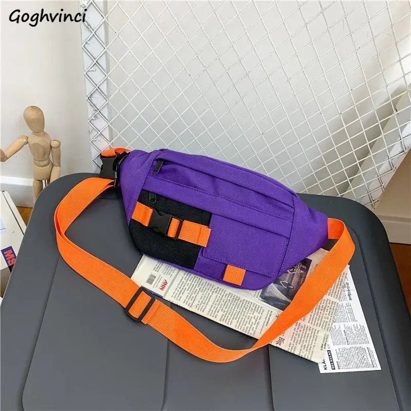 

Panelled Oxford Chest Bags Men Cross-body Students Harajuku One-shoulder Japanese Style Couples Zippers Hobos Bag All-match Chic