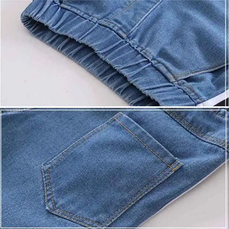 Джинсы детские на весну/осень прямые с необработанными краями | Детская одежда и