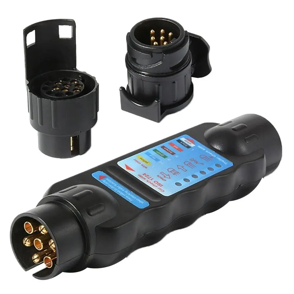 

New European 7 Pin Truck Trailer Plug Socket Tester Wiring Circuit Light Test Tool Auto Accessories