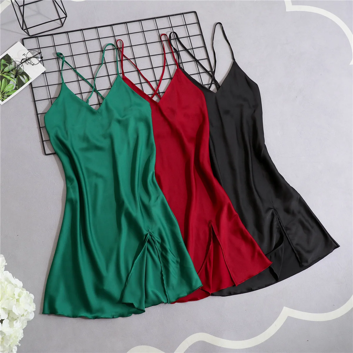 V Neck женский халат для спальни с v образным вырезом пижама без рукавов летняя