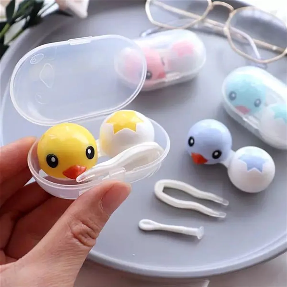 

Cute Cartoon Contact Lenses Case Kawaii Duck Travel Lens Box Set Lenses Holder Container For Cosmetic Contact Lens