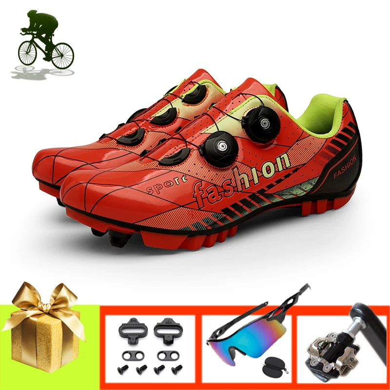 Men Sapatilha Ciclismo MTB Bike Cycling Shoes Add SPD Pedals Men Women Self-Locking Breathable MTB Riding Bicycle Cleat Sneakers