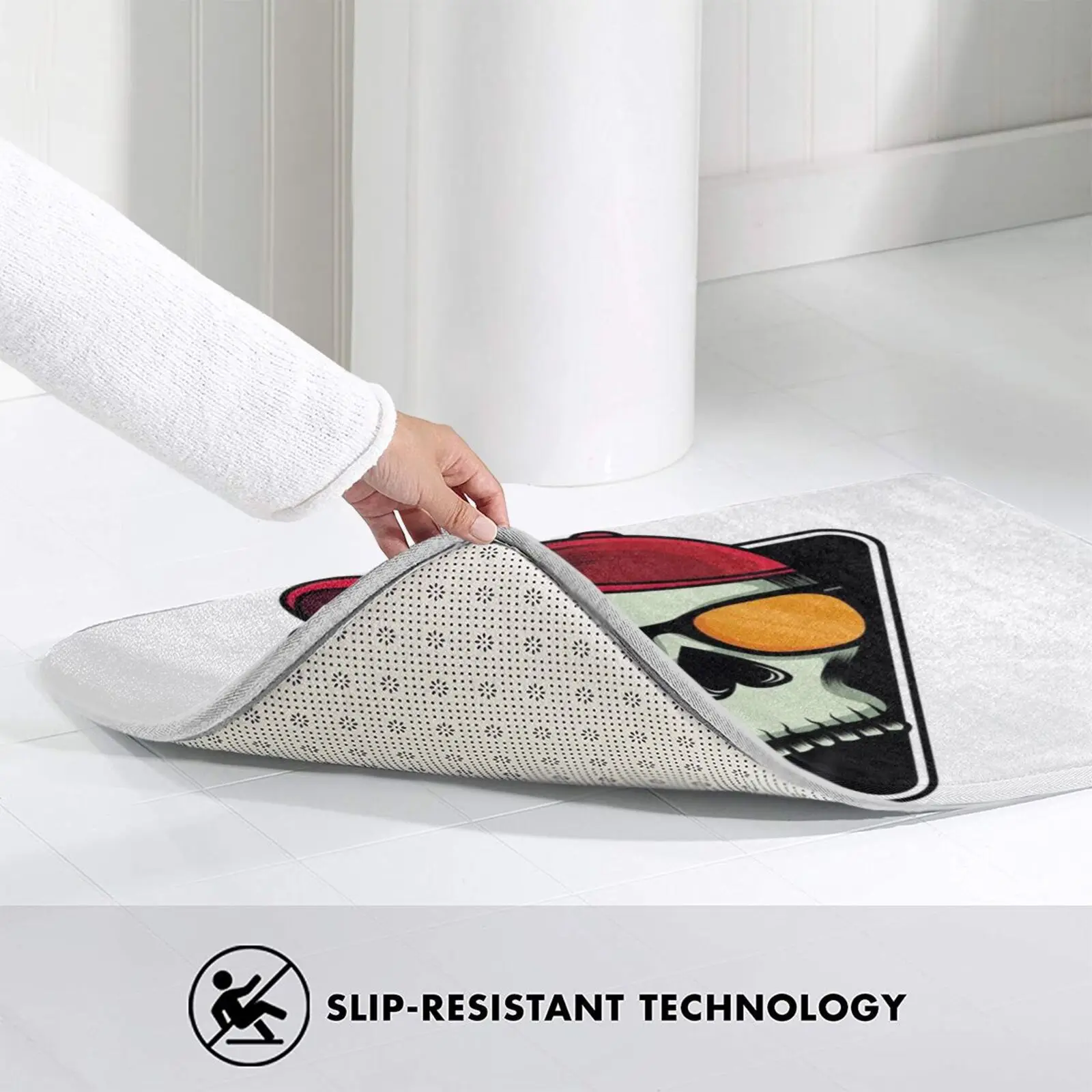 Крутой коврик с черепом недорогой трендовым дизайном нескользящий для входной