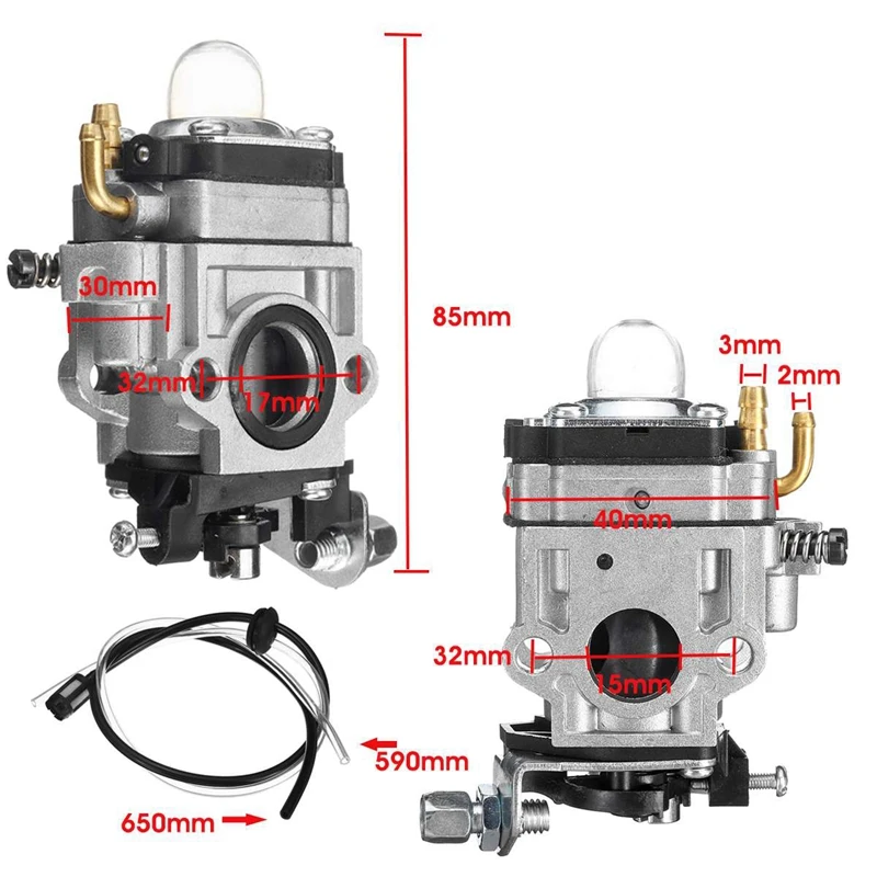 Мотоцикла карбюратор 15 мм 2-х тактный для 43Cc 47Cc 49Cc 50Cc 52Cc скутера ATV Байк